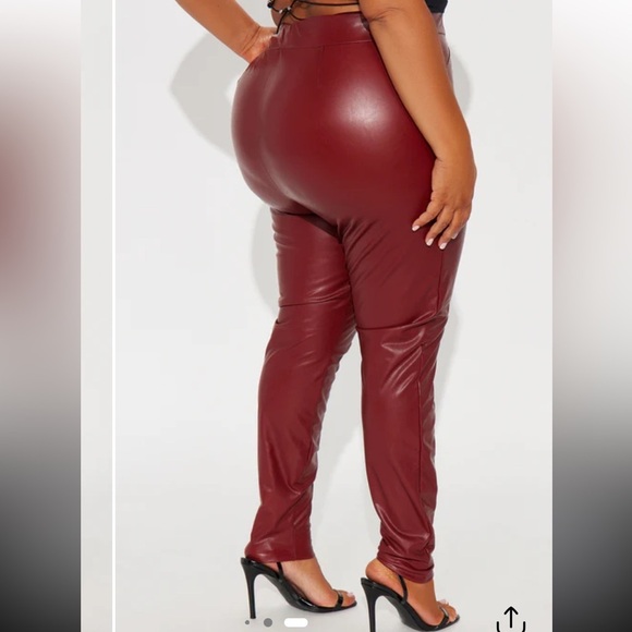 Fashion Nova Pants - NWT Ginasy Red Faux Leather Leggings for Women High Waisted Sz 4x Women